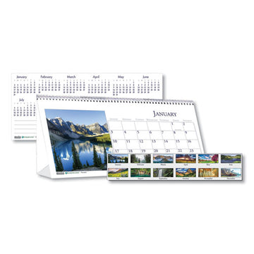 House of Doolittle™ Earthscapes Recycled Desk Tent Monthly Calendar, Scenic Photography, 8.5 X 4.5, White-multicolor Sheets, 2022 freeshipping - TVN Wholesale